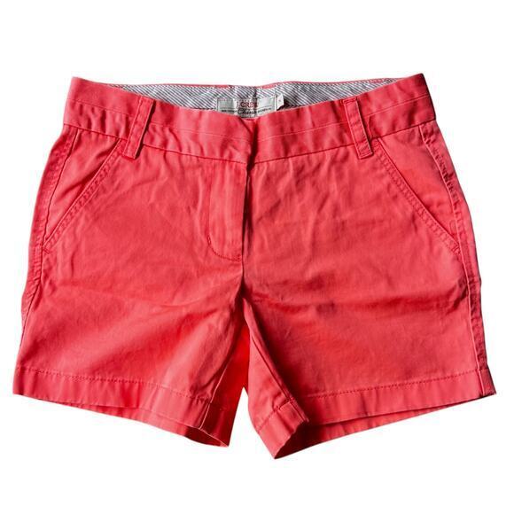 J.CREW neon orange Beachy chino shorts size 2 - Picture 1 of 5